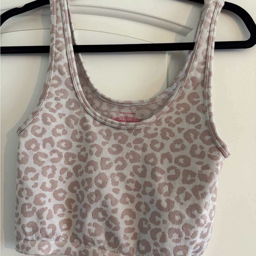 No Boundaries Pink Leopard Print Tank Top